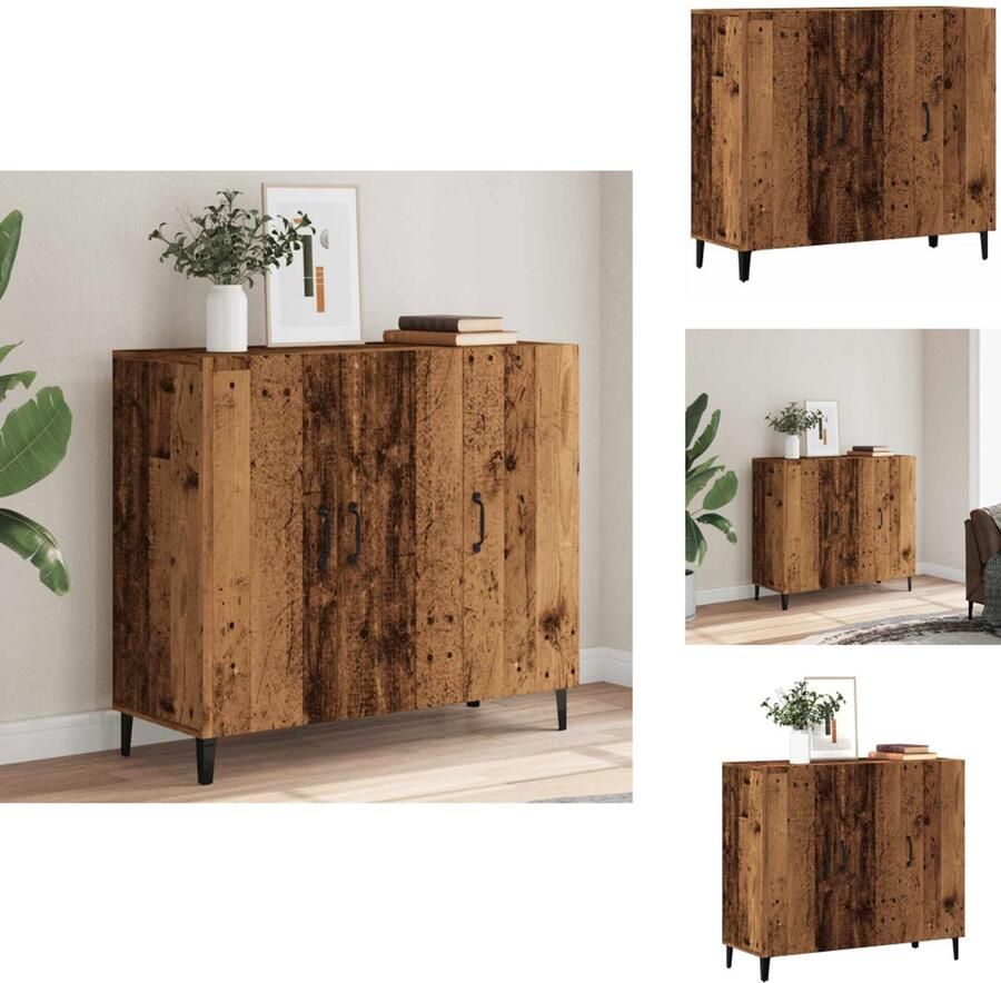 VidaXL Dressoir Dressoirs Kast Wandkast Dressoir 90x34x80 cm bewerkt hout oud houtkleurig