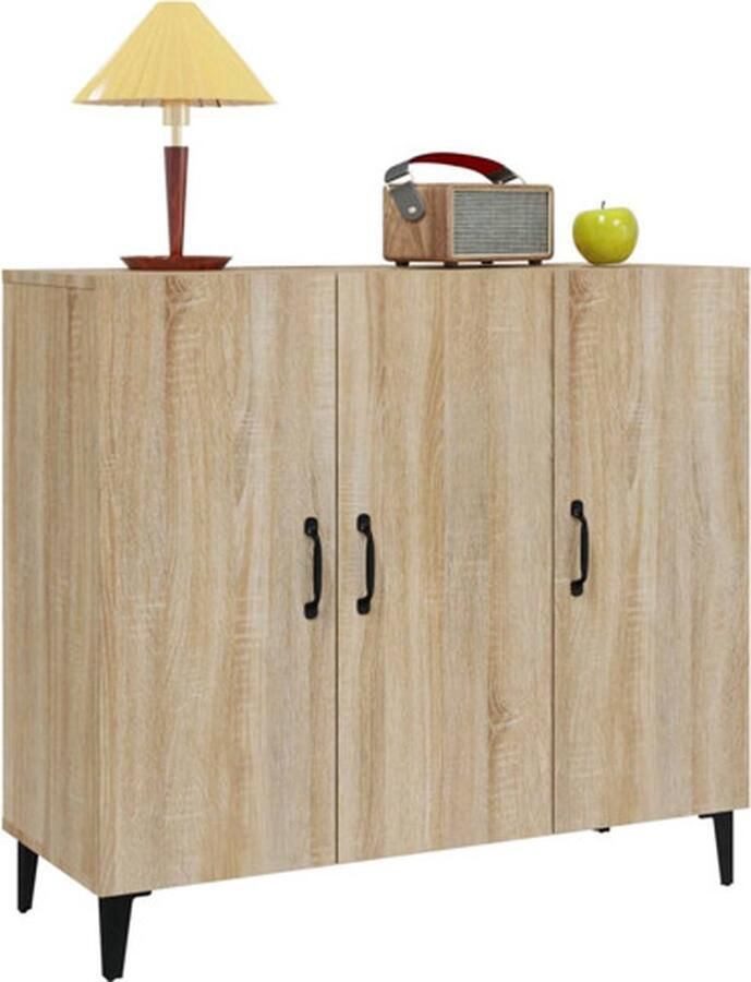VidaXL Dressoir Dressoirs Kast Wandkast Dressoir 90x34x80 cm bewerkt hout sonoma eikenkleurig