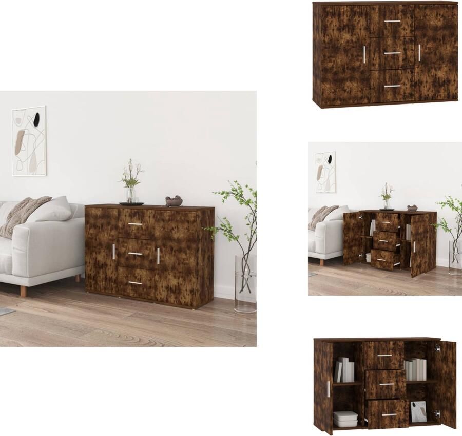 VidaXL Dressoir Dressoirs Kast Wandkast Dressoir 91x29-5x65 cm bewerkt hout gerookt eikenkleurig