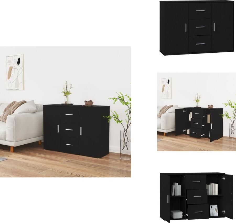 VidaXL Dressoir Dressoirs Kast Wandkast Dressoir 91x29 5x65 cm bewerkt hout zwart