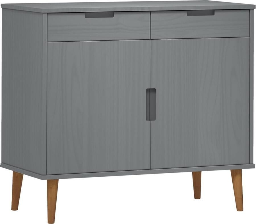 VidaXL Dressoir Dressoirs Kast Wandkast Dressoir MOLDE 90x40x80 cm massief grenenhout grijs