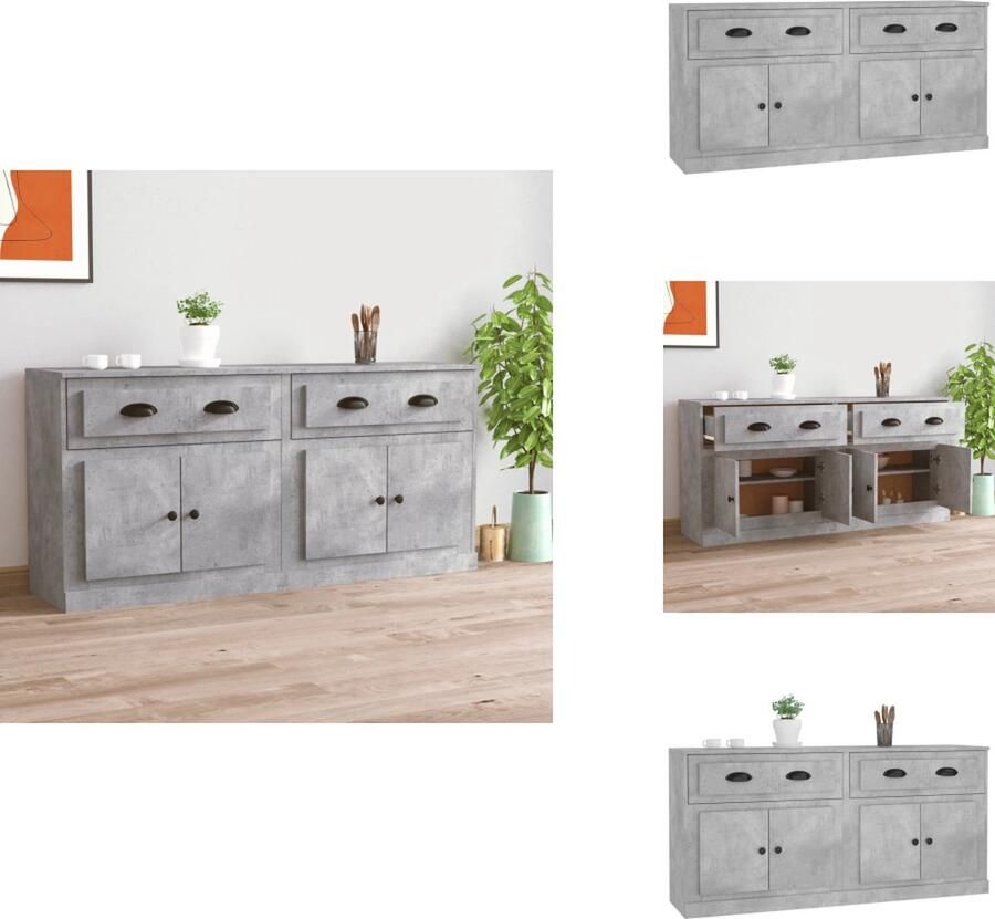 VidaXL Dressoir Betongrijs 120 x 35 x 70 cm Duurzaam materiaal Voldoende opbergruimte Display functie Montage vereist Keukenkast - Foto 2