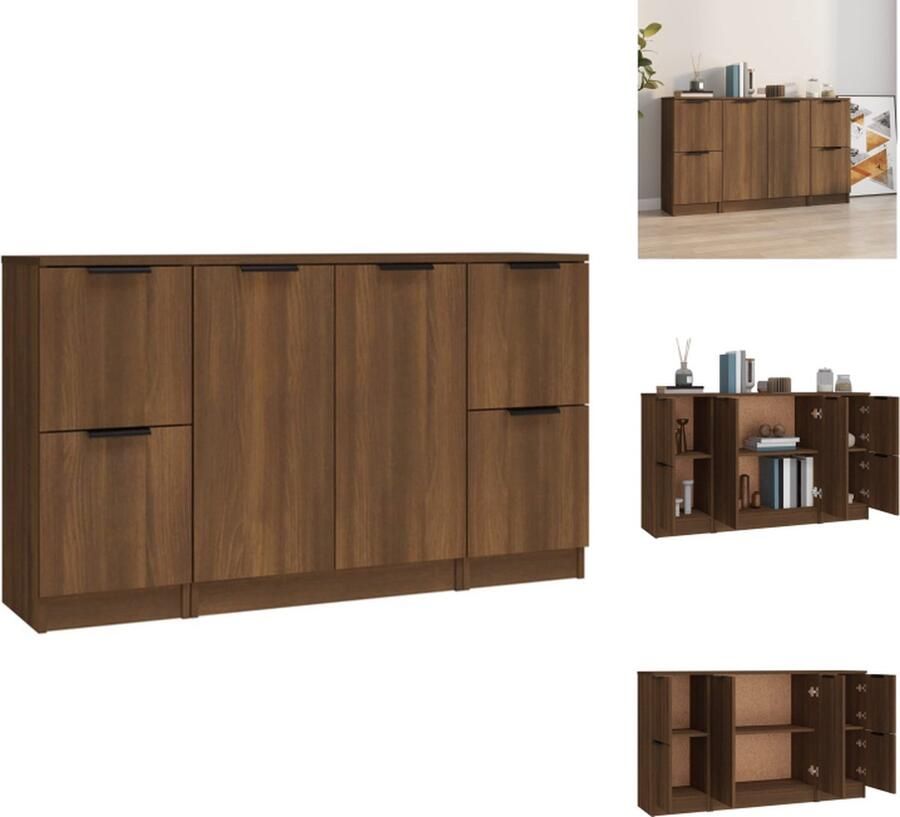 VidaXL Dressoirs minimalistische charme kasten Afmeting- 30x30x70cm en 60x30x70cm Kleur- bruineiken Materiaal- bewerkt hout Keukenkast - Foto 3
