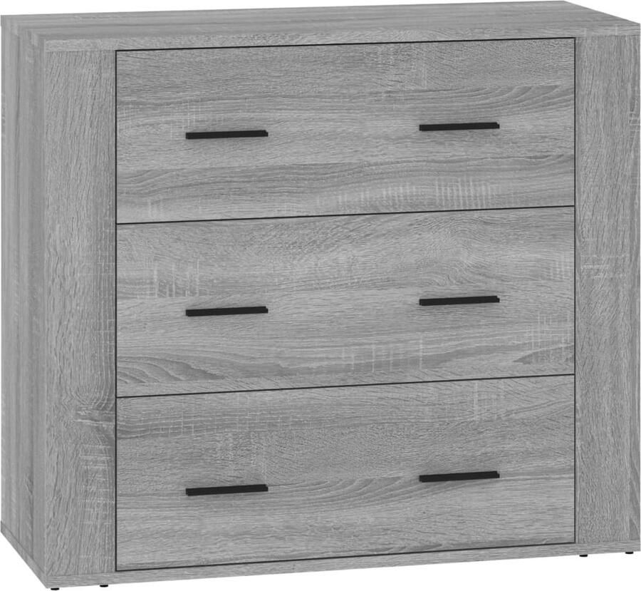 VidaXL Dressoir Dressoirs Kast Wandkast Dressoirs 3 st bewerkt hout grijs sonoma eikenkleurig