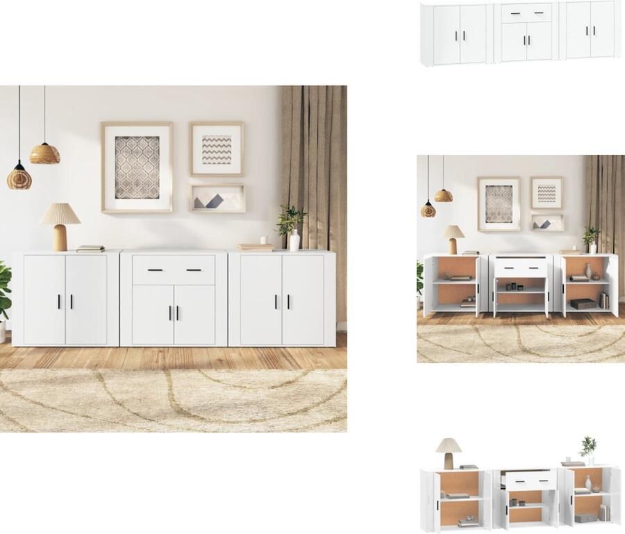 VidaXL Dressoir Minimalistische Charme Meubelen 30 x 30 x 70 cm Ken- Wit bewerkt hout Keukenkast - Foto 4