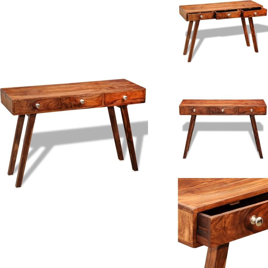 VidaXL Dressoir Dressoirs Kastje Kastjes Wandtafel met 3 lades 76 cm massief sheeshamhout