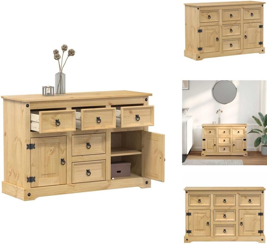 VidaXL Dressoir Dressoirs Ladekast Opbergkast Dressoir Corona 112x40x75 cm massief grenenhout