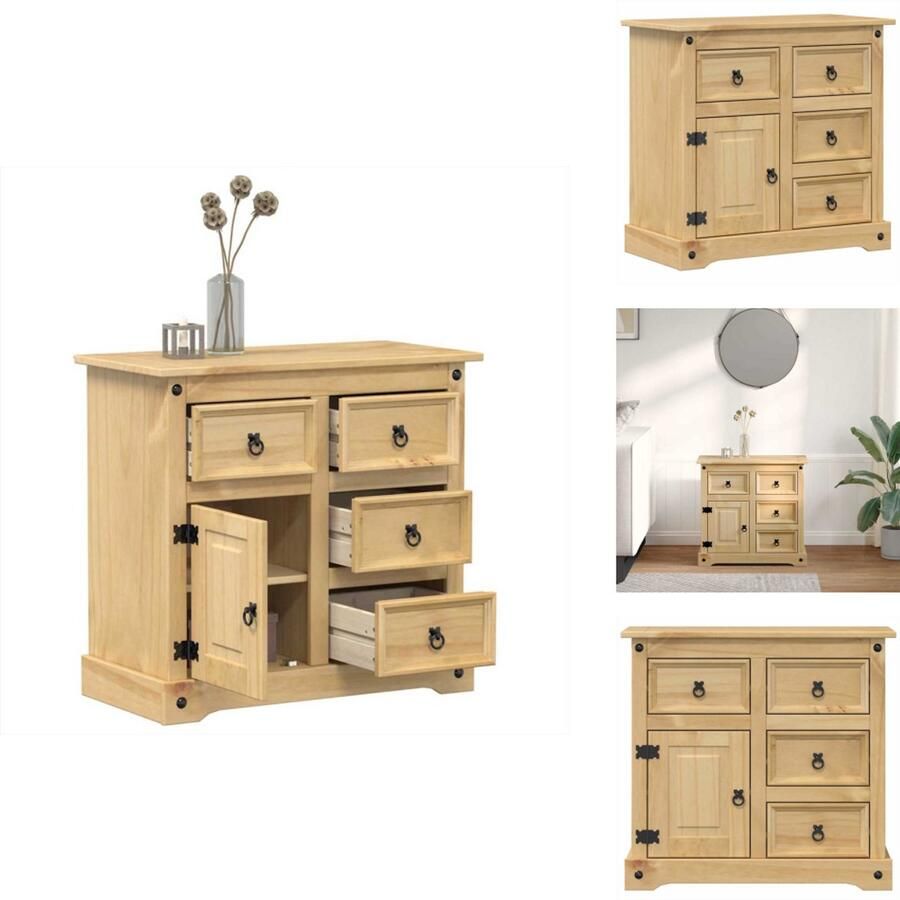 VidaXL Dressoir Dressoirs Ladekast Opbergkast Dressoir Corona 87x40x76 cm massief grenenhout