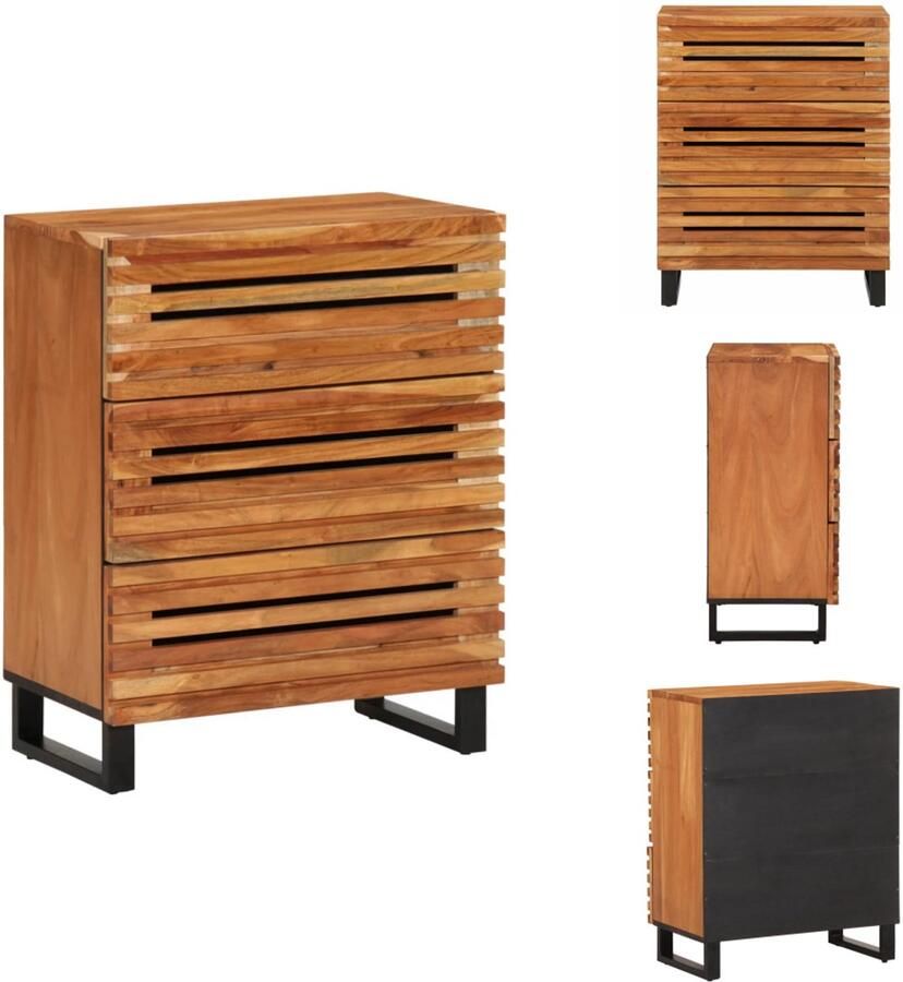 VidaXL Dressoir Dressoirs Ladenkast Dressoir 60x34x75 cm massief acaciahout