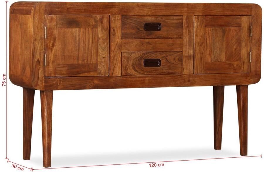 VidaXL Dressoir Dressoirs Meubel Meubels Dressoir 120x30x75 cm massief hout met honingafwerking