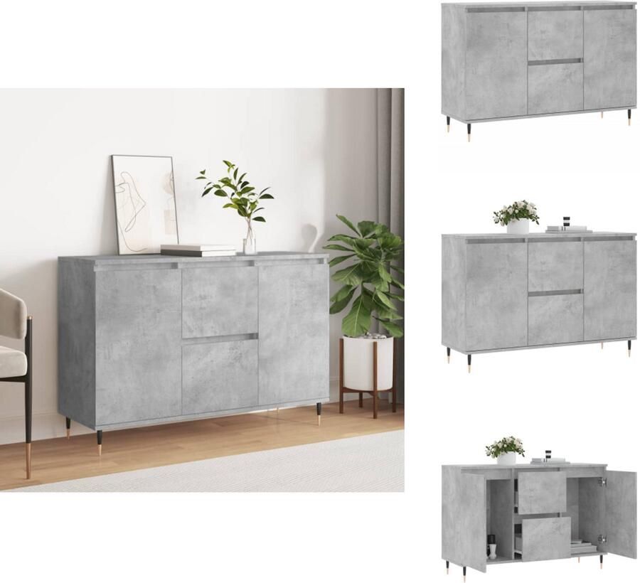 VidaXL Dressoir Dressoirs Opbergkast Buffet Dressoir 104x35x70 cm bewerkt hout betongrijs