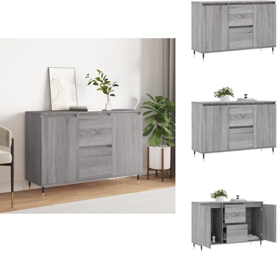 VidaXL Dressoir Dressoirs Opbergkast Buffet Dressoir 104x35x70 cm bewerkt hout grijs sonoma eikenkleurig - Foto 2