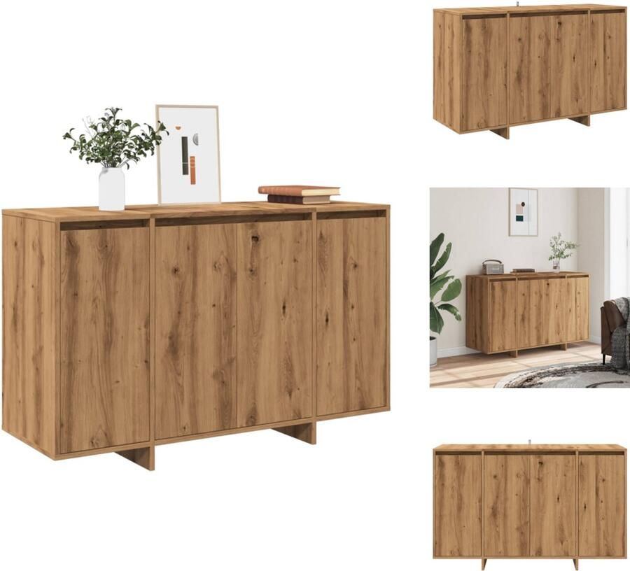 VidaXL Dressoir Dressoirs Opbergkast Buffet Dressoir 120x41x75 cm bewerkt hout artisanaal eikenkleurig