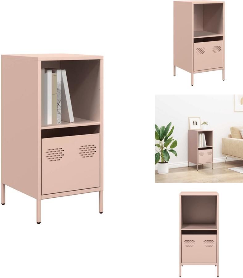 VidaXL Dressoir Dressoirs Opbergkast Buffet Dressoir 35x39x73 5 cm koudgewalst staal roze