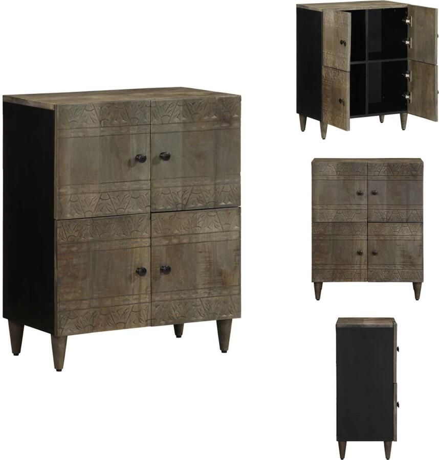 VidaXL Dressoir Dressoirs Opbergkast Buffet Dressoir 60x33x75 cm massief mangohout
