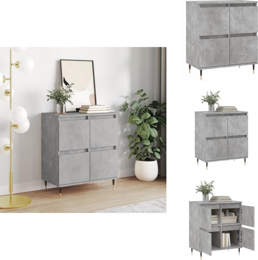 VidaXL Dressoir Dressoirs Opbergkast Buffet Dressoir 60x35x70 cm bewerkt hout betongrijs