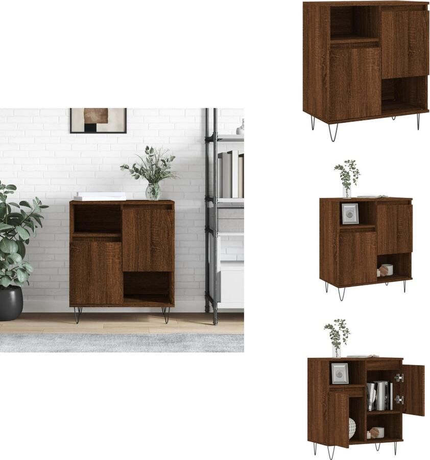 VidaXL Dressoir Dressoirs Opbergkast Buffet Dressoir 60x35x70 cm bewerkt hout bruin eikenkleur