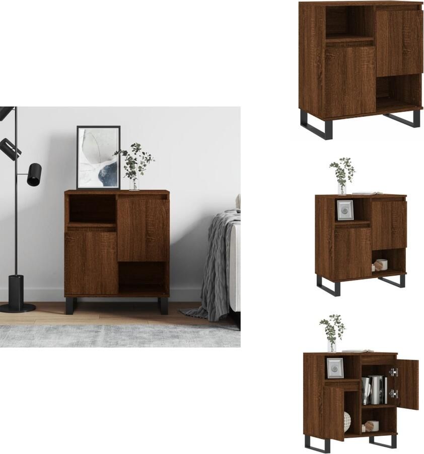 VidaXL Dressoir Dressoirs Opbergkast Buffet Dressoir 60x35x70 cm bewerkt hout bruin eikenkleur - Foto 2