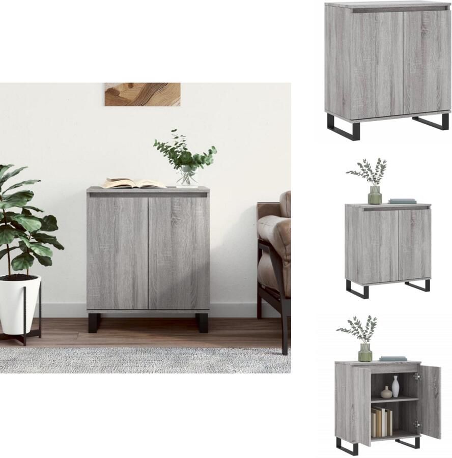 VidaXL Dressoir Dressoirs Opbergkast Buffet Dressoir 60x35x70 cm bewerkt hout grijs sonoma eikenkleurig - Foto 2