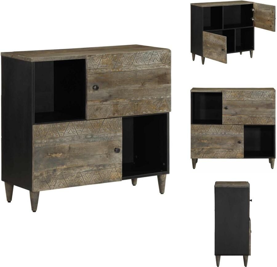 VidaXL Dressoir Dressoirs Opbergkast Buffet Dressoir 80x33x75 cm massief mangohout