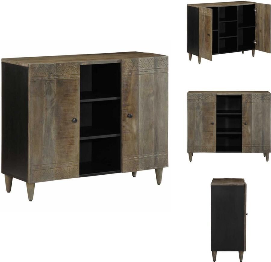 VidaXL Dressoir Dressoirs Opbergkast Buffet Dressoir 90x33x75 cm massief mangohout