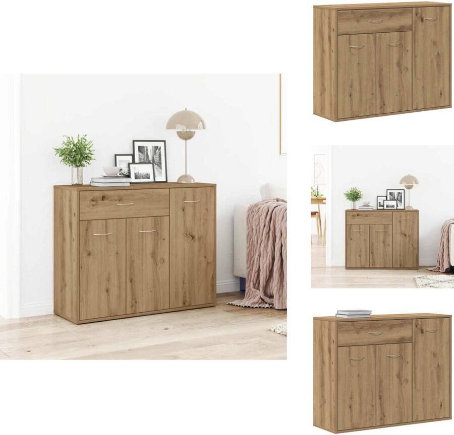 VidaXL Dressoir Dressoirs Opbergkast Buffet Dressoir ambachtelijk spaanplaat hout ambachtelijk eikenkleurig