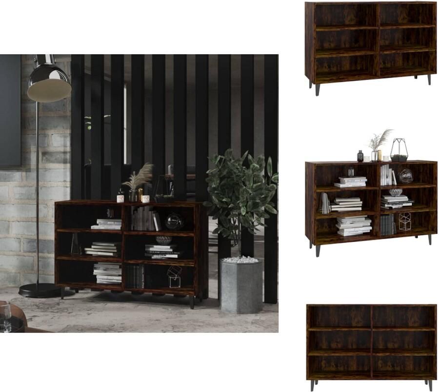 VidaXL Dressoir Dressoirs Opbergkast Buffetkast Dressoir 103 5x35x70 cm bewerkt hout gerookt eikenkleurig