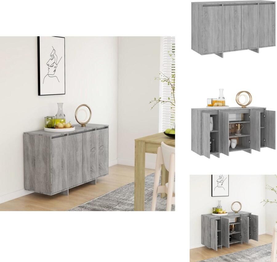 VidaXL Dressoir Dressoirs Opbergkast Buffetkast Dressoir 120x41x75 cm bewerkt hout grijs sonoma eikenkleurig