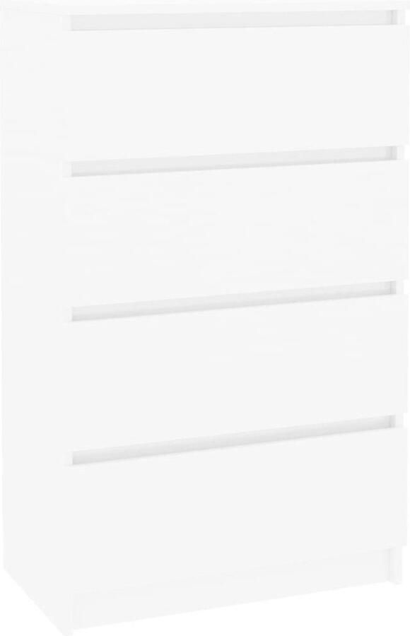 The Living Store Dressoir 60x35x98 5 cm bewerkt hout hoogglans wit Dressoir Kast Opbergkast Meubilair Woonkamer - Foto 3