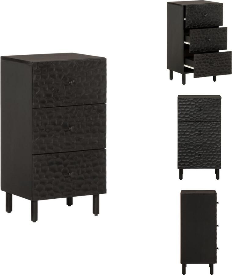 VidaXL Dressoir Dressoirs Opbergkast Wandkast Bijzetkast 40x33x75 cm massief mangohout zwart
