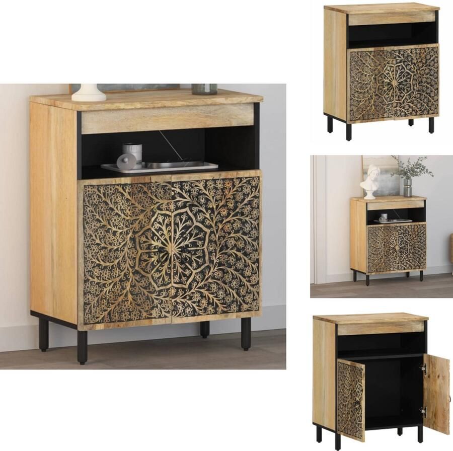 VidaXL Dressoir Dressoirs Opbergkast Wandkast Bijzetkast 60x33x75 cm massief mangohout