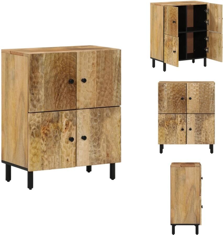 VidaXL Dressoir Dressoirs Opbergkast Wandkast Bijzetkast 60x33x75 cm massief mangohout - Foto 2