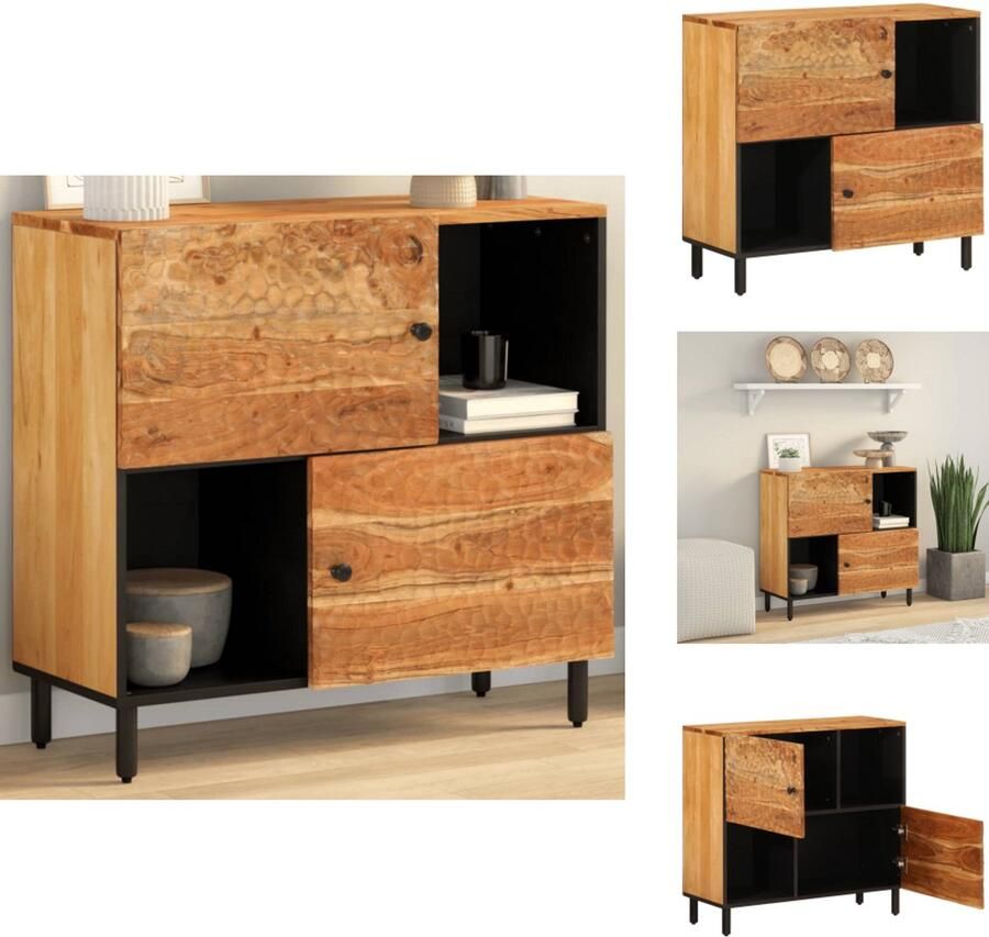VidaXL Dressoir Dressoirs Opbergkast Wandkast Bijzetkast 80x33x75 cm massief acaciahout