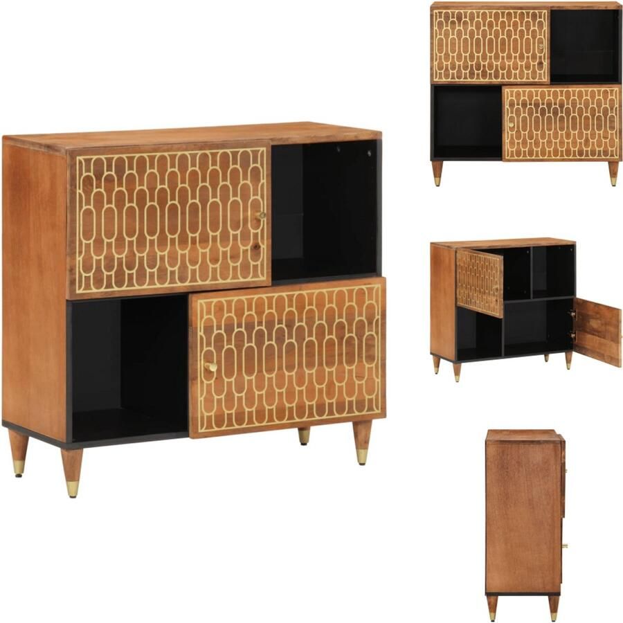 VidaXL Dressoir Dressoirs Opbergkast Wandkast Bijzetkast 80x33x75 cm massief mangohout