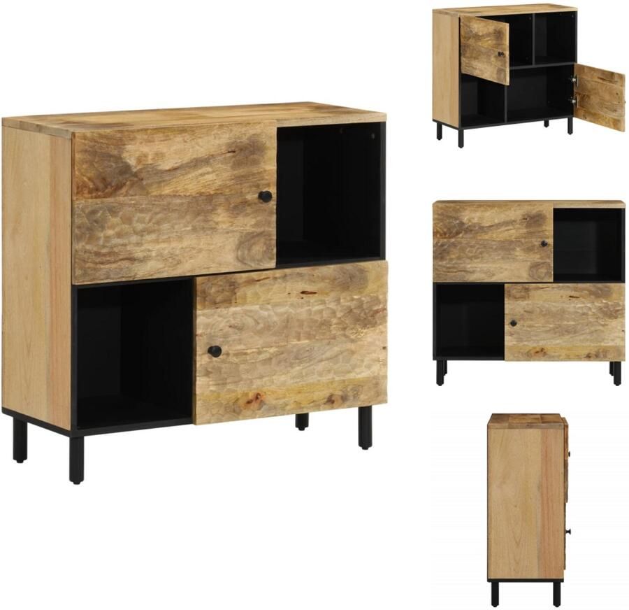 VidaXL Dressoir Dressoirs Opbergkast Wandkast Bijzetkast 80x33x75 cm massief mangohout - Foto 2