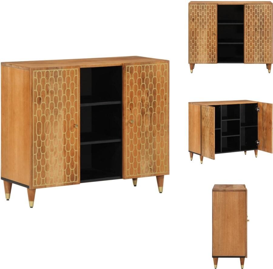 VidaXL Dressoir Dressoirs Opbergkast Wandkast Bijzetkast 90x33x75 cm massief mangohout