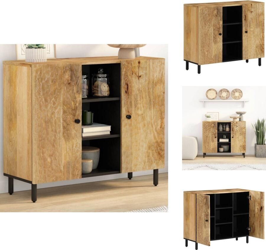 VidaXL Dressoir Dressoirs Opbergkast Wandkast Bijzetkast 90x33x75 cm massief mangohout