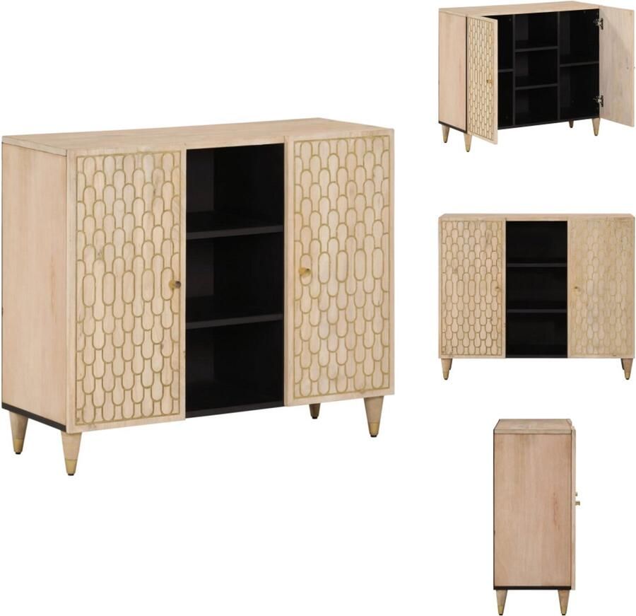 VidaXL Dressoir Dressoirs Opbergkast Wandkast Bijzetkast 90x33x75 cm massief mangohout - Foto 3