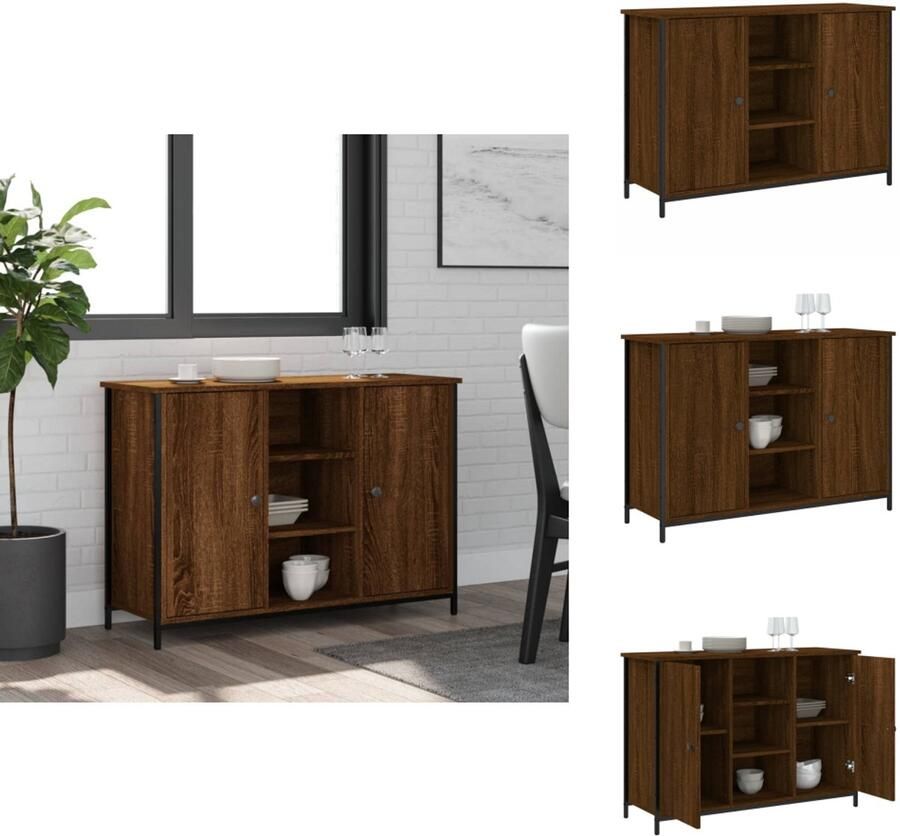 VidaXL Dressoir Dressoirs Opbergkast Wandkast Dressoir 100x35x70 cm bewerkt hout bruin eikenkleur