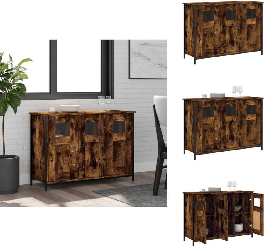VidaXL Dressoir Dressoirs Opbergkast Wandkast Dressoir 100x35x70 cm bewerkt hout gerookt eikenkleurig