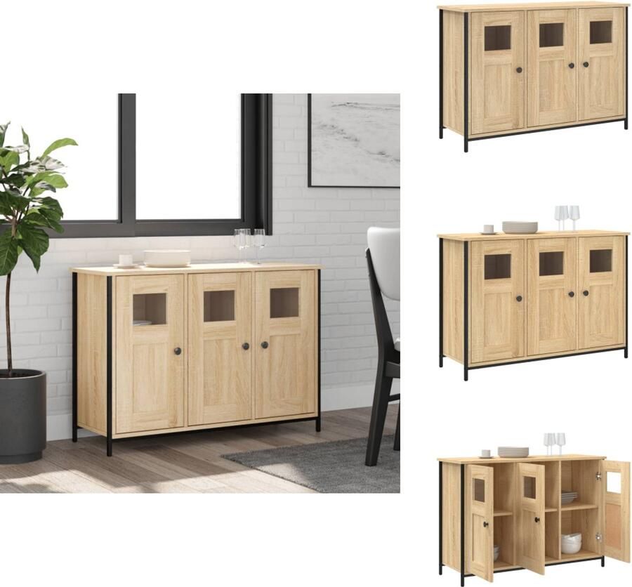 VidaXL Dressoir Dressoirs Opbergkast Wandkast Dressoir 100x35x70 cm bewerkt hout sonoma eikenkleurig