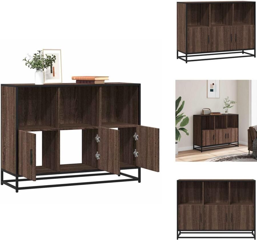 VidaXL Dressoir Dressoirs Opbergkast Wandkast Dressoir 100x35x76 cm bewerkt hout bruin eikenkleur