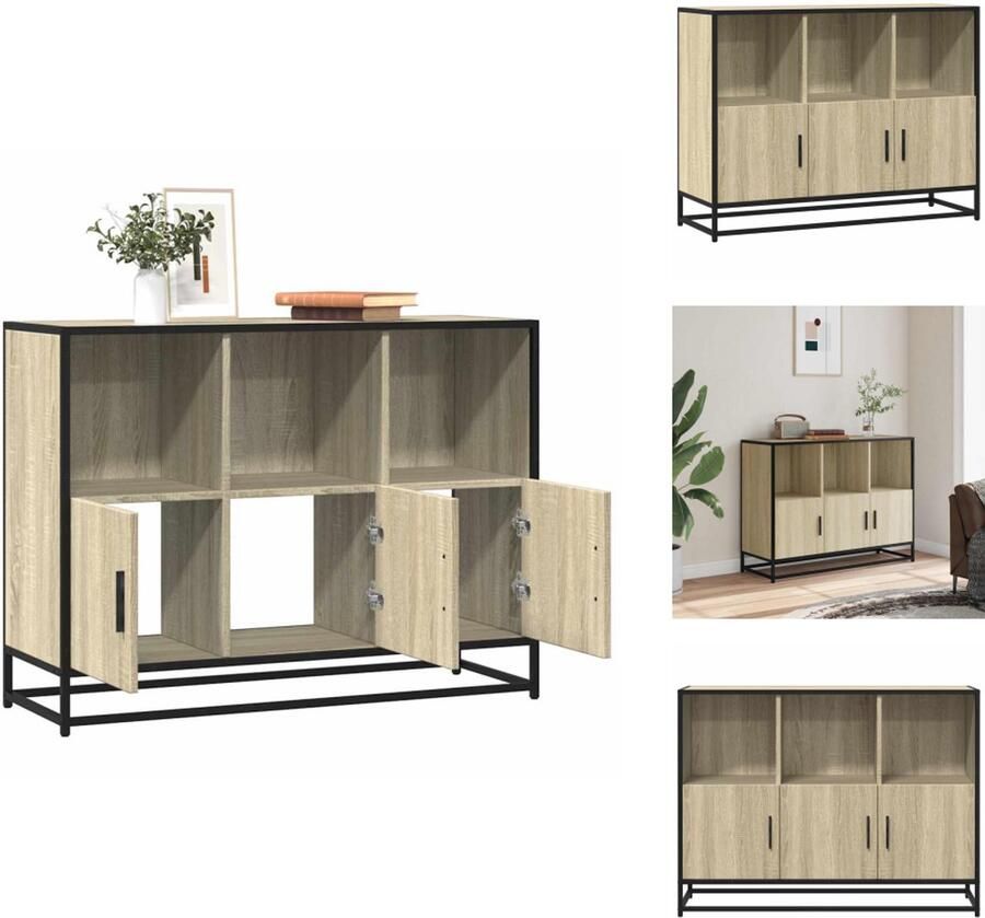 VidaXL Dressoir Dressoirs Opbergkast Wandkast Dressoir 100x35x76 cm bewerkt hout sonoma eikenkleurig