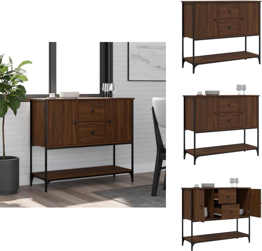 VidaXL Dressoir Dressoirs Opbergkast Wandkast Dressoir 100x36x85 cm bewerkt hout bruin eikenkleur