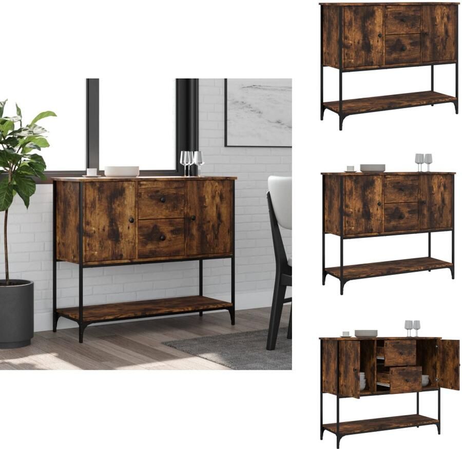 VidaXL Dressoir Dressoirs Opbergkast Wandkast Dressoir 100x36x85 cm bewerkt hout gerookt eikenkleurig