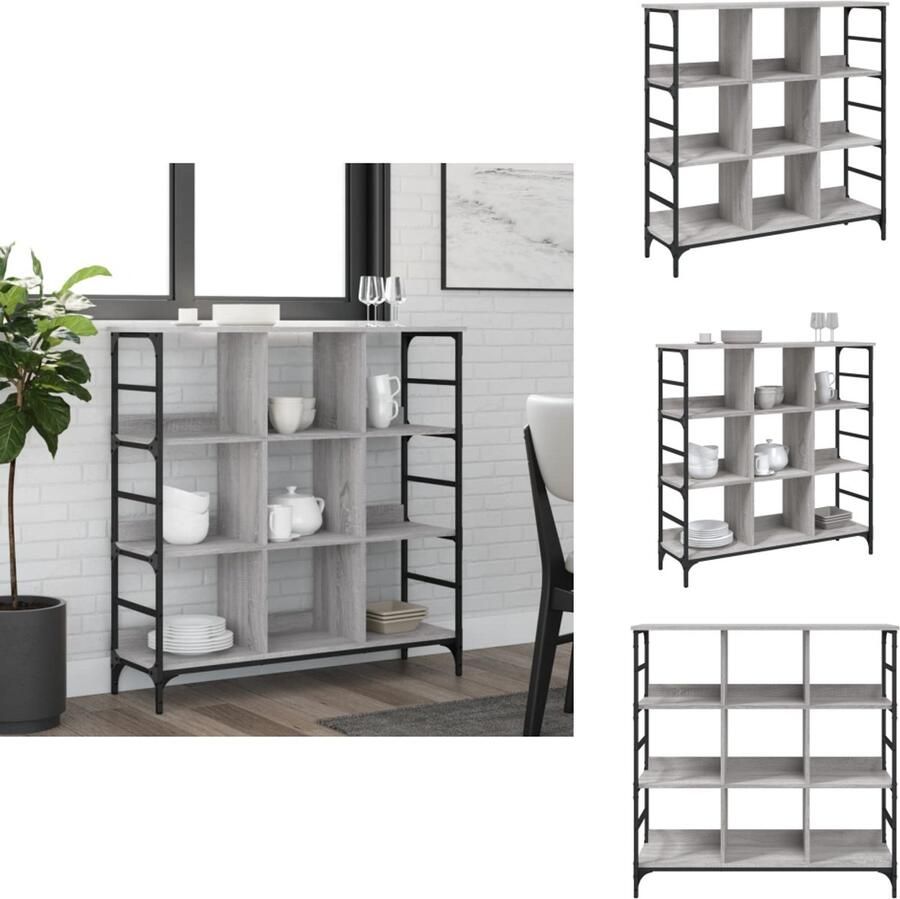 VidaXL Dressoir Dressoirs Opbergkast Wandkast Dressoir 102x32x103 5 cm bewerkt hout grijs sonoma eikenkleurig