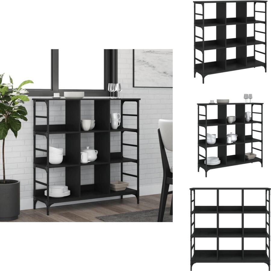 VidaXL Dressoir Dressoirs Opbergkast Wandkast Dressoir 102x32x103 5 cm bewerkt hout zwart