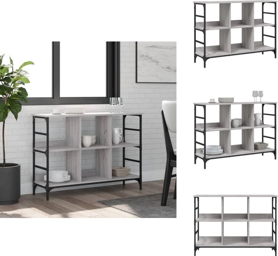 VidaXL Dressoir Dressoirs Opbergkast Wandkast Dressoir 102x32x73 5 cm bewerkt hout grijs sonoma eikenkleurig