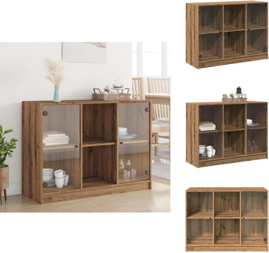 VidaXL Dressoir Dressoirs Opbergkast Wandkast Dressoir 102x37x75 5 cm bewerkt hout artisanaal eikenkleurig