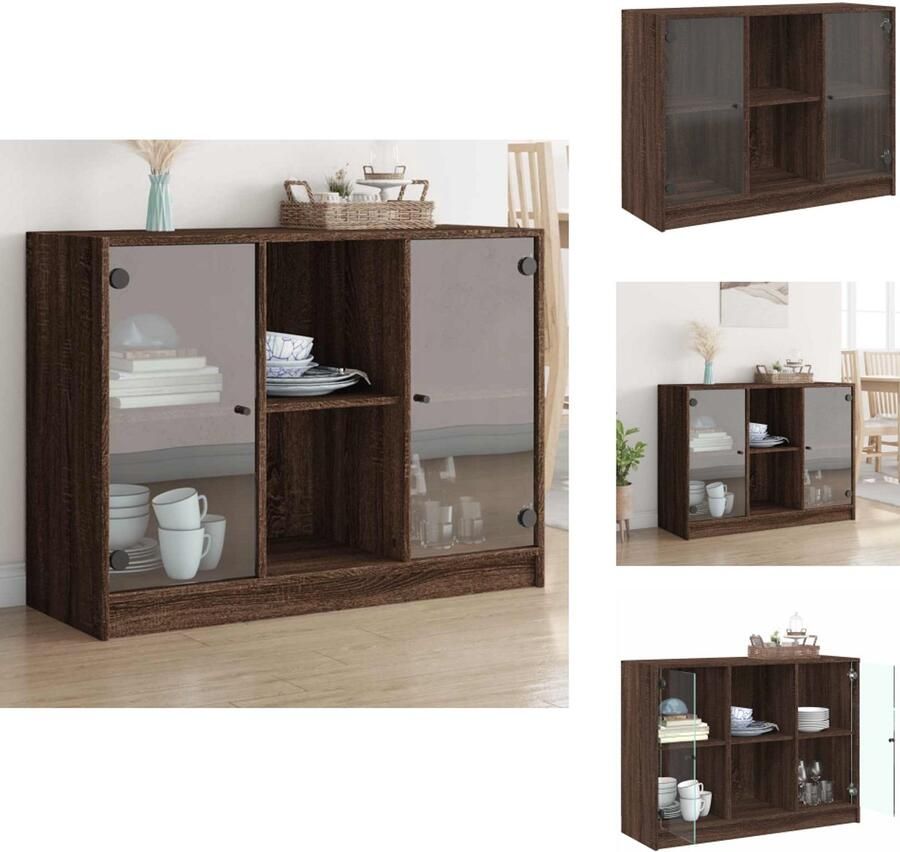 VidaXL Dressoir Dressoirs Opbergkast Wandkast Dressoir 102x37x75 5 cm bewerkt hout bruin eikenkleurig